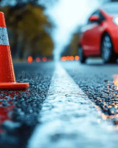 car-driving-school-test-track-focus-traffic-cone-347263618